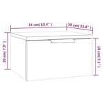 vidaXL Table de chevet murale Gris béton 34x30x20 cm