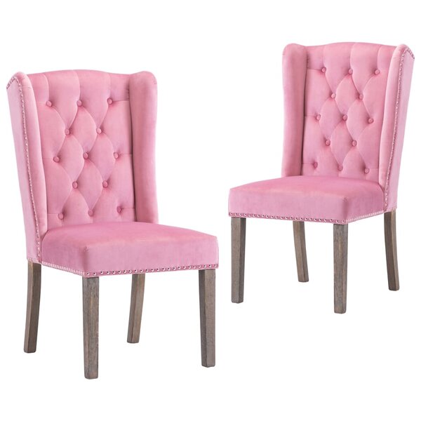 vidaXL Chaises à manger lot de 2 Rose Velours