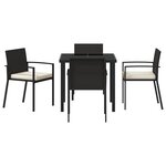 vidaXL Ensemble de jardin 5 pièces Noir Poly Rattan