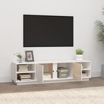 vidaXL Meuble TV Blanc 156x40x40 cm Bois de pin massif