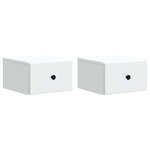 vidaXL Cabinet de chevet mural 2 Pièces Blanc 34 5 x 33 x 20 cm
