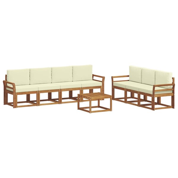 vidaXL Ensemble de canapés d'extérieur 8 pc Naturel et Crème