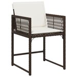 vidaXL Set de salle à manger de jardin 5 pièces avec coussins en rattan synthétique marron