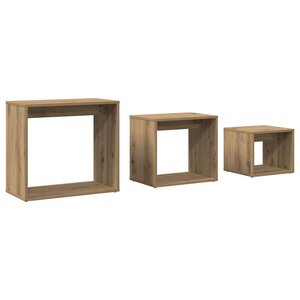 vidaXL Tables gigognes 3 Pièces chêne artisanal bois d'ingénierie