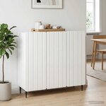 vidaXL Buffet Blanc brillant 89 x 34 5 x 82 cm Bois d'ingénierie