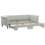 vidaXL Lit de jour avec lit gigogne gris clair 80x200 cm velours