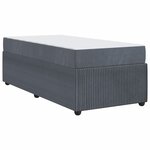 vidaXL Cadre de lit avec matelas Gris foncé 100 x 200 cm tissu