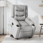 vidaXL Fauteuil de massage inclinable Gris clair Tissu
