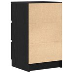 vidaXL Table de chevet avec 3 tiroirs noir 39x35x65 cm