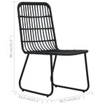 Ensemble de bistro jardin meuble extérieur terrasse 3 pièces résine tressée noir 02_0013528
