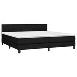 vidaXL Sommier à lattes de lit avec matelas Noir 200x200 cm Tissu