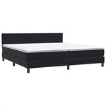 vidaXL Sommier à lattes de lit avec matelas et LED noir 180x210 cm velours