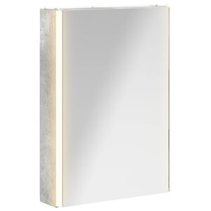 vidaXL Armoire Miroir de Salle de Bain Gris béton 43 x 11 5 x 60 5 cm