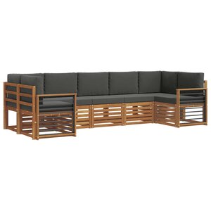 vidaXL Ensemble de canapé d'angle 7 Pièces Naturel et Anthracite