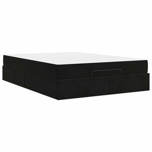 vidaXL Cadre de lit avec matelas Noir 140 x 200 cm Velours