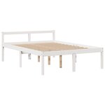 vidaXL Lit bibliothèque sans matelas blanc 160x200 cm bois pin massif