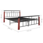 vidaXL Cadre de lit sans matelas métal bois de chêne massif 140x200 cm