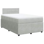 vidaXL Sommier à lattes de lit et matelas Gris clair 120x200cm Velours