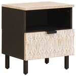 vidaXL Cabinet de chevet avec tiroir 2 Pièces Blanc 40 x 33 x 46 cm