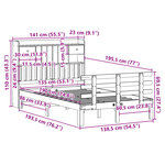 vidaXL Lit bibliothèque sans matelas 135x190 cm bois de pin massif