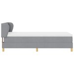 vidaXL Lit à Ressorts avec Matelas Crème 90x200 cm Tissu Gris clair