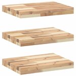 vidaXL Étagères flottantes 3 Pièces 60x30x4 cm acacia massif non traité