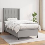 vidaXL Sommier à lattes de lit avec matelas Gris clair 100x200cm Tissu