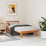 vidaXL Cadre de lit sans matelas cire marron 90x200 cm bois pin massif