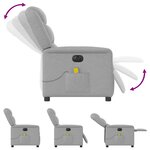 vidaXL Fauteuil de massage inclinable électrique gris nuage tissu