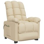 vidaXL Fauteuil électrique de massage Crème Tissu