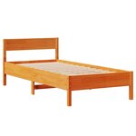 vidaXL Cadre de lit sans matelas cire marron 90x190 cm bois pin massif