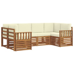 vidaXL Ensemble de canapé d'angle avec coussin 6 Pièces Naturel et Crème
