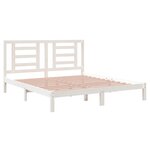 vidaXL Cadre de lit Blanc Bois massif 180x200 cm Super King