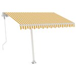 vidaXL Auvent automatique capteur de vent/LED 350x250cm Jaune et blanc