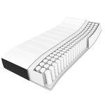 vidaXL Matelas de lit à ressorts ensachés fermeté moyenne Noir 80x200x20 cm Similicuir