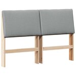 vidaXL Tête de lit capitonnée Gris clair 150 cm Pin massif