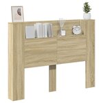 vidaXL Cabinet de Tête de Lit avec LED Sonoma 140 x 16 5 x 103 5 cm
