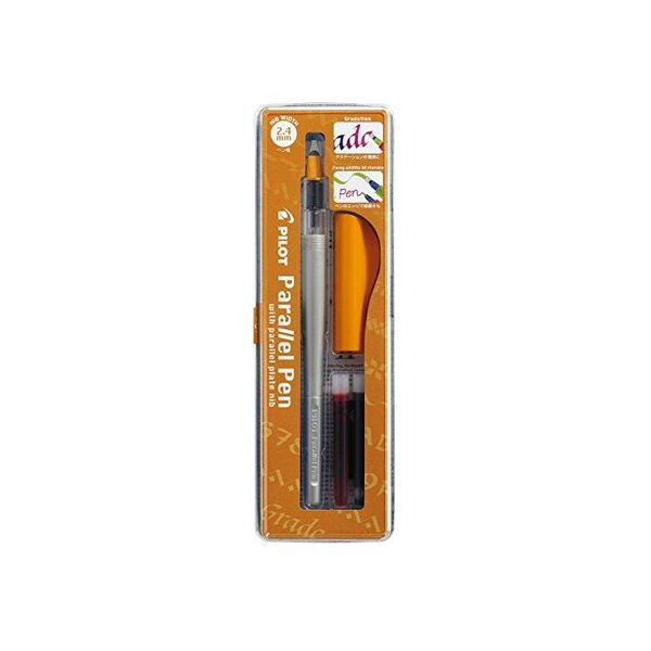 Coffret Stylo plume calligraphique Parallel Pen Corps Orange Pointe Moyenne 2 4 mm PILOT