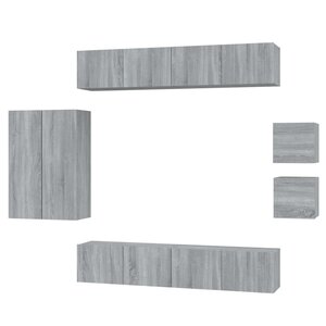 vidaXL Ensemble de meubles TV 8 Pièces Sonoma gris Bois d'ingénierie