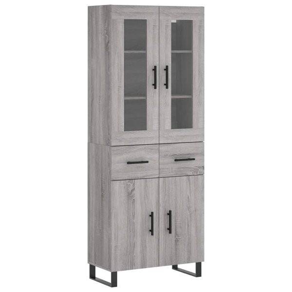 vidaXL Buffet haut Sonoma gris 69 5x34x180 cm Bois d'ingénierie
