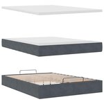 vidaXL Cadre de lit ottoman avec matelas gris foncé 140x200 cm velours