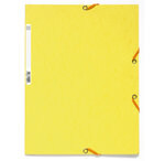 Chemise 3 rabats +elast A4 carte jaune citron EXACOMPTA