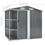 vidaXL Abri de jardin avec étagère Gris 205x130x183 cm Fer