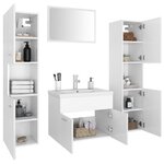 vidaXL Ensemble de meubles de salle de bain Blanc Bois d'ingénierie
