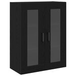 vidaXL Meuble de cabinet mural avec portes en verre chêne noir 69 5x34x90 cm