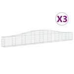 vidaXL Paniers à gabions arqués 3 Pièces 400x30x40/60 cm Fer galvanisé