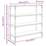 vidaXL Bibliothèque Chêne noir 100 x 33 x 100 cm