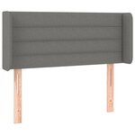 vidaXL Tête de lit avec oreilles Gris foncé 93x16x78/88 cm Tissu