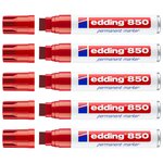 Marqueur Permanent 850 Rouge Corps Alu Pointe Large 5-15 mm x 5 EDDING