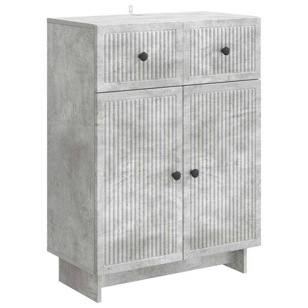 vidaXL Buffet Gris béton 66 x 34 5 x 90 cm Bois d'ingénierie